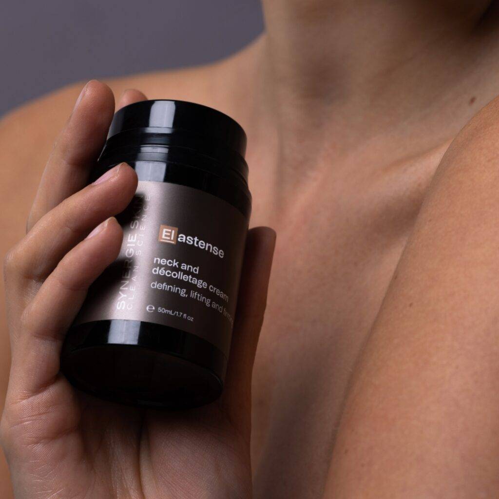 Synergie Skin Elastense to correct and firm a sun-damaged décolletage